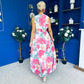 Lindsey Plunge Neck Maxi Dress Floral White