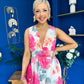 Lindsey Plunge Neck Maxi Dress Floral White