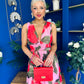 Lindsey Plunge Neck Maxi Dress Floral Pink