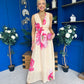 Lindsey Plunge Neck Maxi Dress Floral Yellow