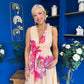 Lindsey Plunge Neck Maxi Dress Floral Yellow