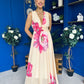 Lindsey Plunge Neck Maxi Dress Floral Yellow