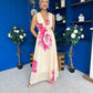 Lindsey Plunge Neck Maxi Dress Floral Yellow