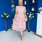 Kimmy Crochet Occasion Midi Dress Blush