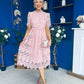 Kimmy Crochet Occasion Midi Dress Blush