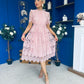 Kimmy Crochet Occasion Midi Dress Blush