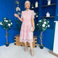 Kimmy Crochet Occasion Midi Dress Blush