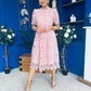 Kimmy Crochet Occasion Midi Dress Blush