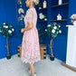 Kimmy Crochet Occasion Midi Dress Blush