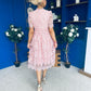 Kimmy Crochet Occasion Midi Dress Blush