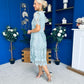 Kimmy Crochet Occasion Midi Dress Sage