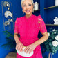 Kimmy Crochet Occasion Midi Dress Fuchsia