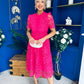 Kimmy Crochet Occasion Midi Dress Fuchsia