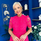 Kimmy Crochet Occasion Midi Dress Fuchsia