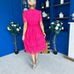 Kimmy Crochet Occasion Midi Dress Fuchsia