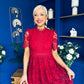 Kimmy Crochet Occasion Midi Dress Ruby