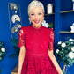 Kimmy Crochet Occasion Midi Dress Ruby