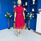 Kimmy Crochet Occasion Midi Dress Ruby