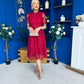 Kimmy Crochet Occasion Midi Dress Ruby