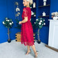 Kimmy Crochet Occasion Midi Dress Ruby