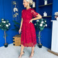 Kimmy Crochet Occasion Midi Dress Ruby