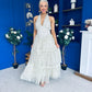 Melinda Layered Occasion Dress Polka Cream