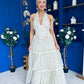 Melinda Layered Occasion Dress Polka Cream