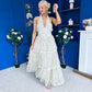 Melinda Layered Occasion Dress Polka Cream
