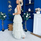 Melinda Layered Occasion Dress Polka Cream