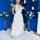 Melinda Layered Occasion Dress Polka Cream