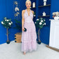 Melinda Layered Occasion Dress Polka Pink