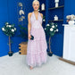 Melinda Layered Occasion Dress Polka Pink