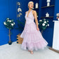 Melinda Layered Occasion Dress Polka Pink