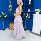Melinda Layered Occasion Dress Polka Pink