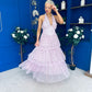 Melinda Layered Occasion Dress Polka Pink