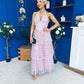 Melinda Layered Occasion Dress Polka Pink