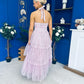 Melinda Layered Occasion Dress Polka Pink