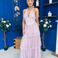 Melinda Layered Occasion Dress Polka Pink