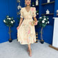 Glenda Banded Midi Dress Floral Yellow