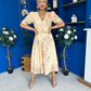 Glenda Banded Midi Dress Floral Yellow