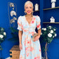 Glenda Banded Midi Dress Floral Pastel