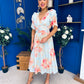 Glenda Banded Midi Dress Floral Pastel