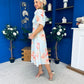 Glenda Banded Midi Dress Floral Pastel