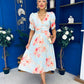 Glenda Banded Midi Dress Floral Pastel
