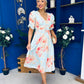 Glenda Banded Midi Dress Floral Pastel