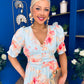Glenda Banded Midi Dress Floral Pastel