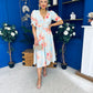 Glenda Banded Midi Dress Floral Pastel