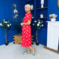 Suzanne Detailed Midi Dress Polka Coral