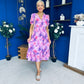 Suzanne Detailed Midi Dress Floral Purple