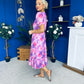Suzanne Detailed Midi Dress Floral Purple